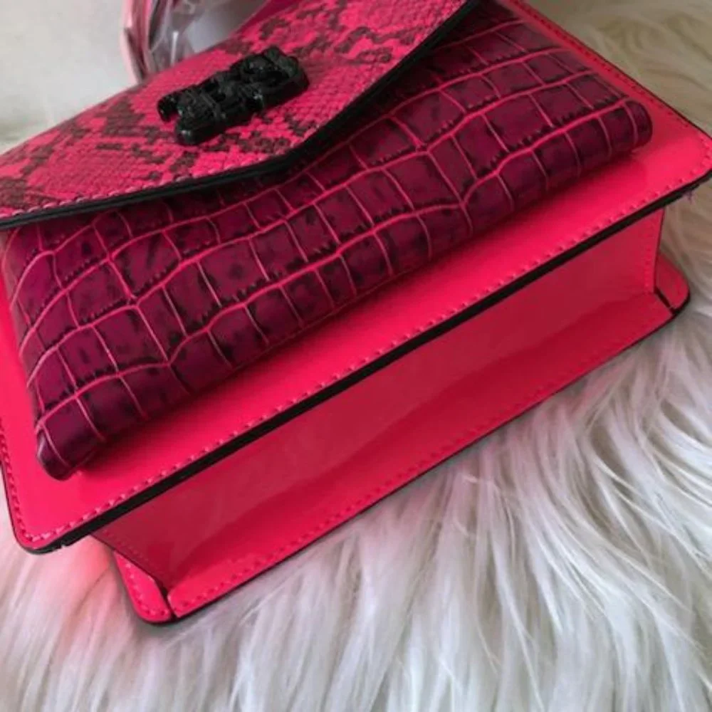 Betsey Johnson Neon Pink Flap Crossbody